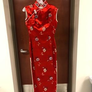 Vintage red silk dress